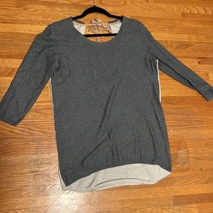 Two Tone Grey Aritzia T. Babaton long sleeve with silk & cashmere